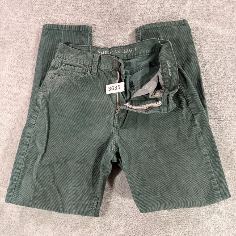 American Eagle Mom Jean Womens 2 Green Corduroy Super Stretch High Rise Pants‎